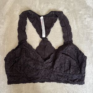 Intimately Free People Bra Bralette Womens Sz M Lace Racerback Stretch Lingerie